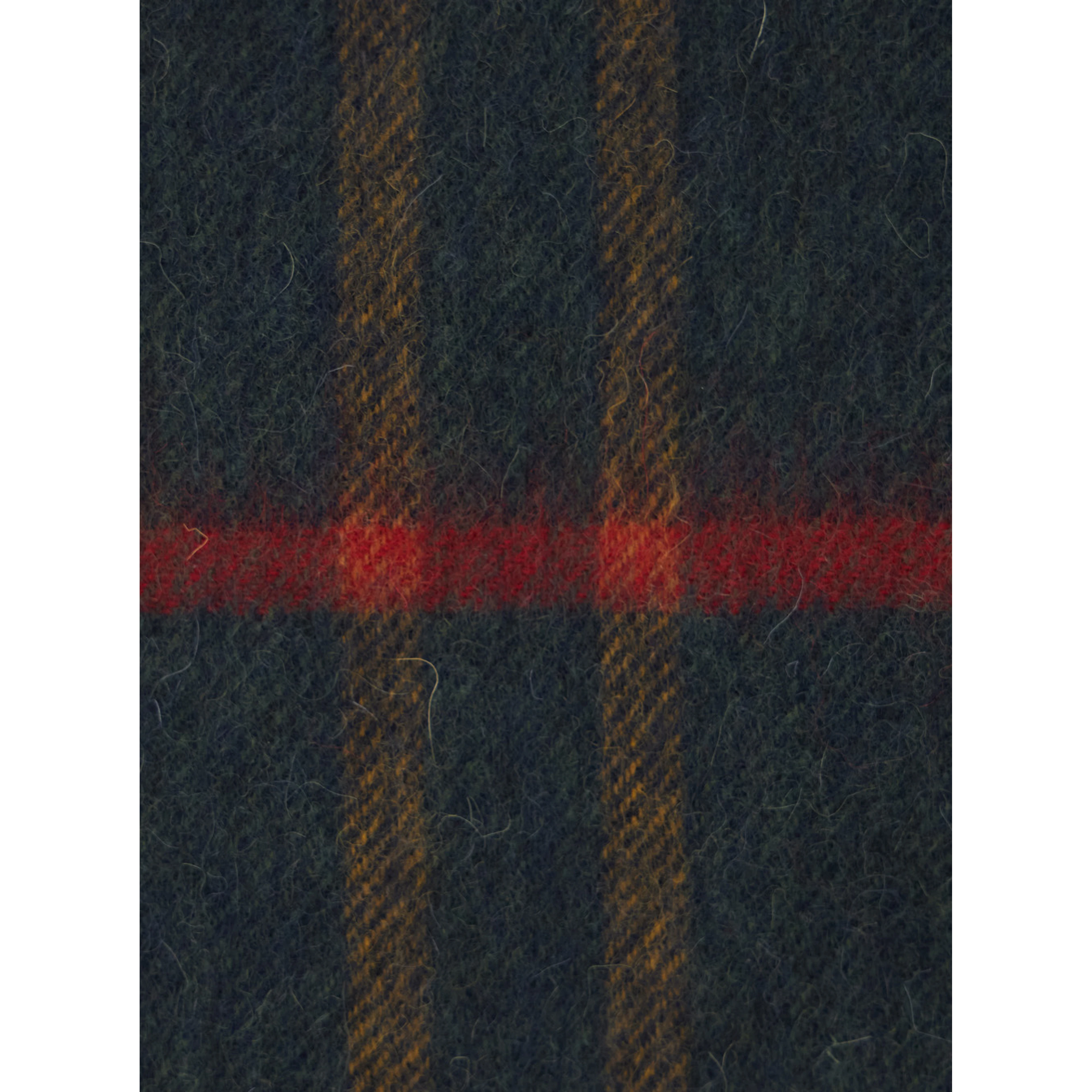 Green Scarf with logo patch on the front and fringed edge in wool for men