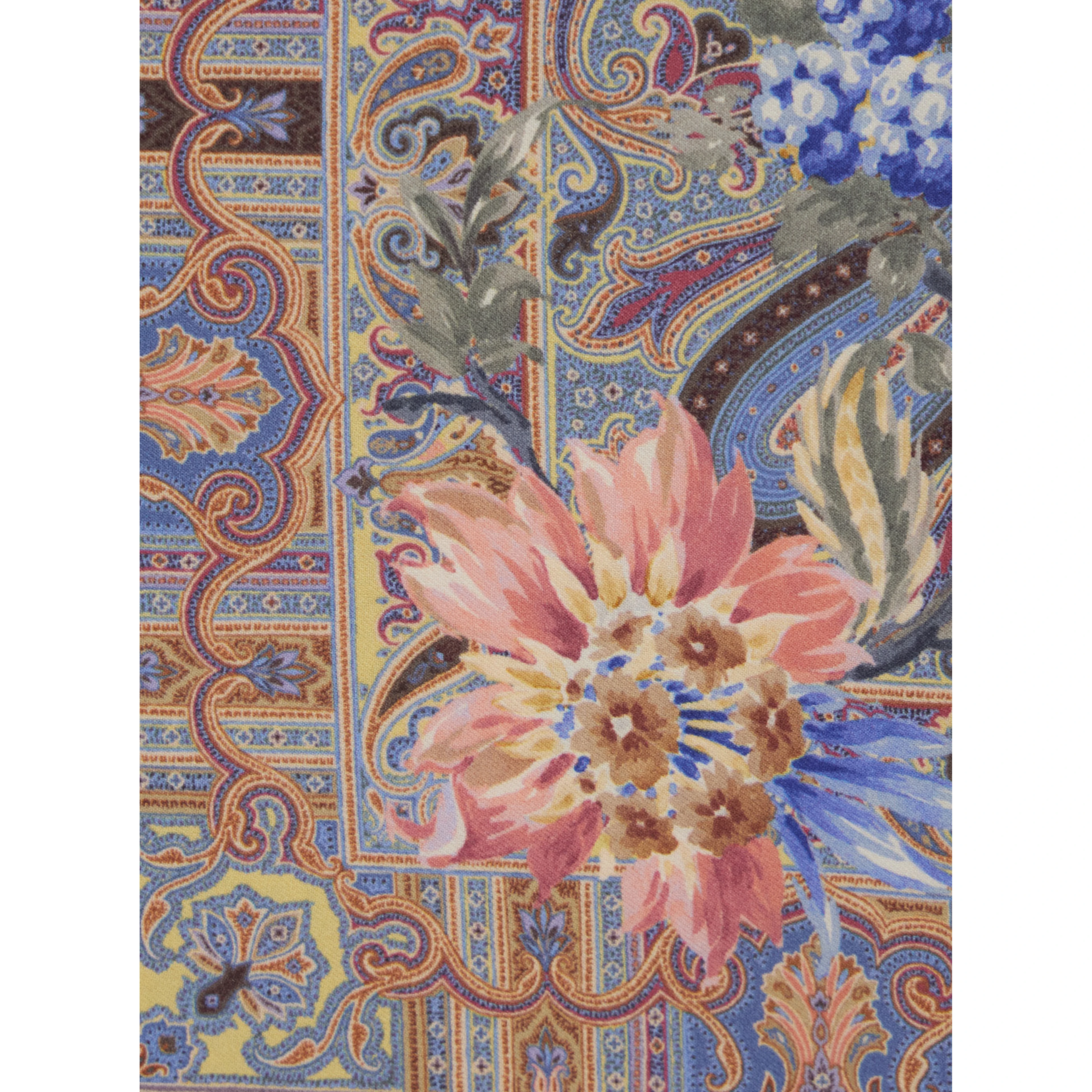 Multicolor Scarf with all-over Paisley Print in Silk for Women