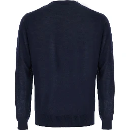blue Crewneck sweater in wool for men