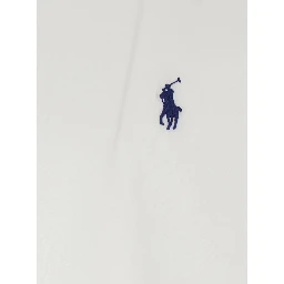 Slim Fit White shirt with button-down collar and Pony embroidery on the Front in stretch cotton for men