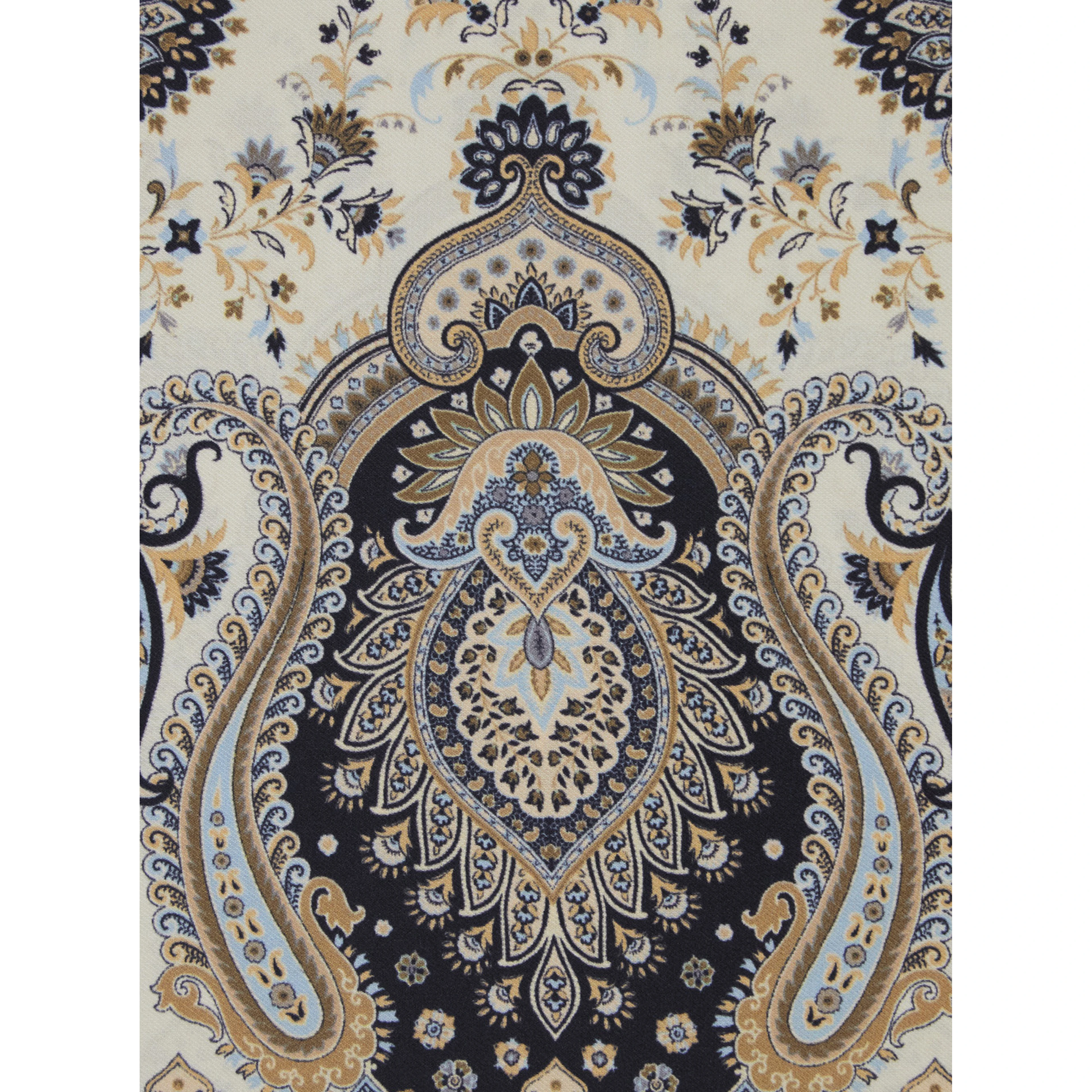 Multicolor Scarf with all-over Paisley Print in Silk for Women