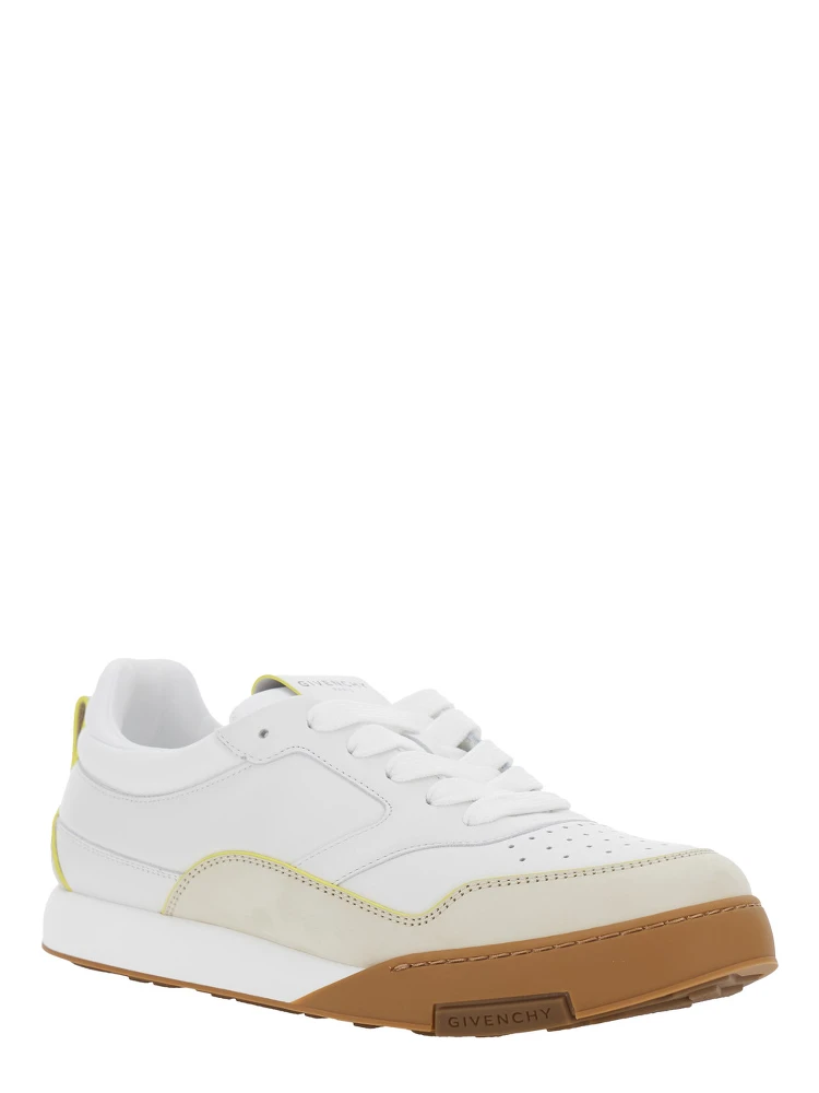White Low Top Sneaker with Logo Lettering on the Back and Logo Patch on the Tongue in Leather for Men alternative