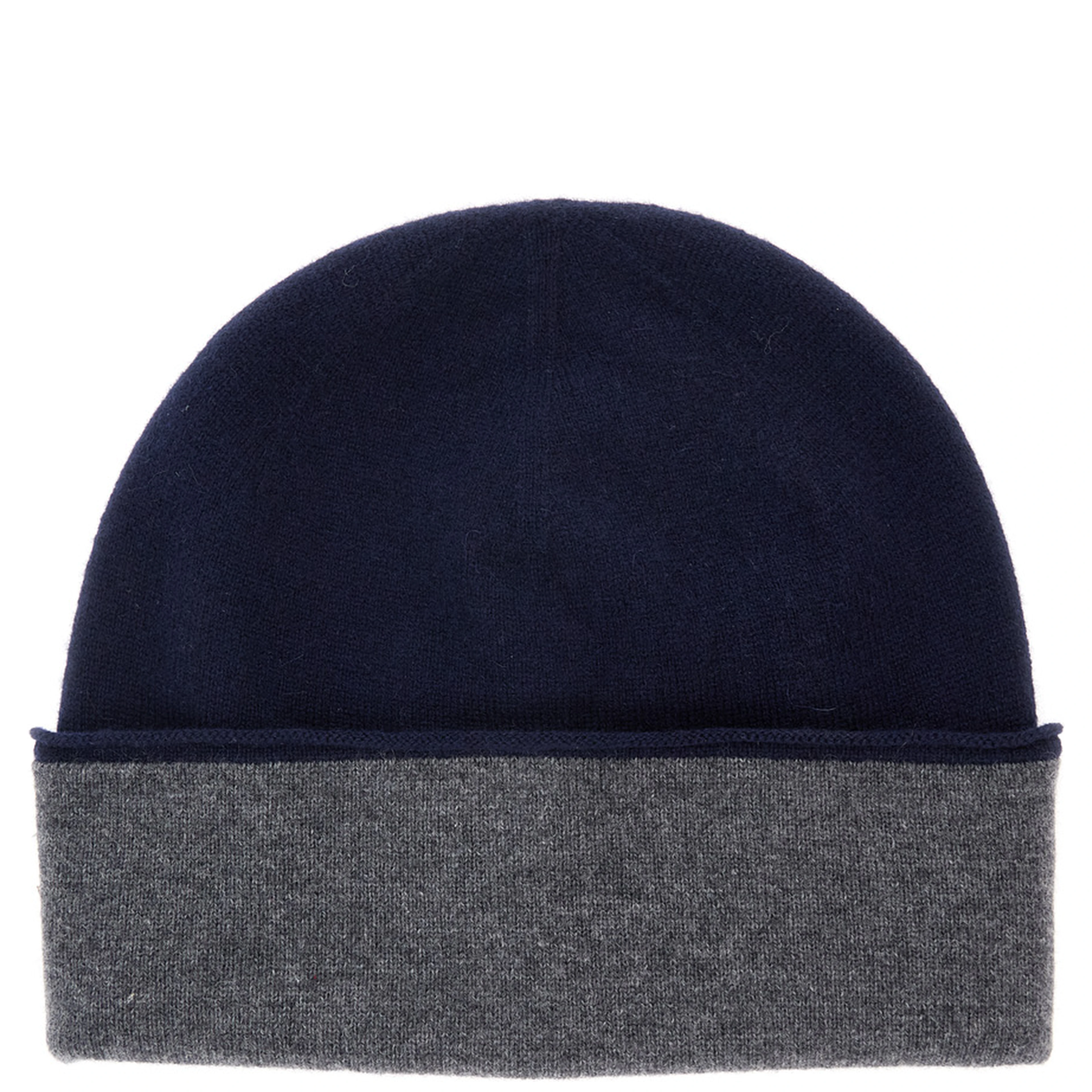 Double beanie with 100% wool and blue unisex