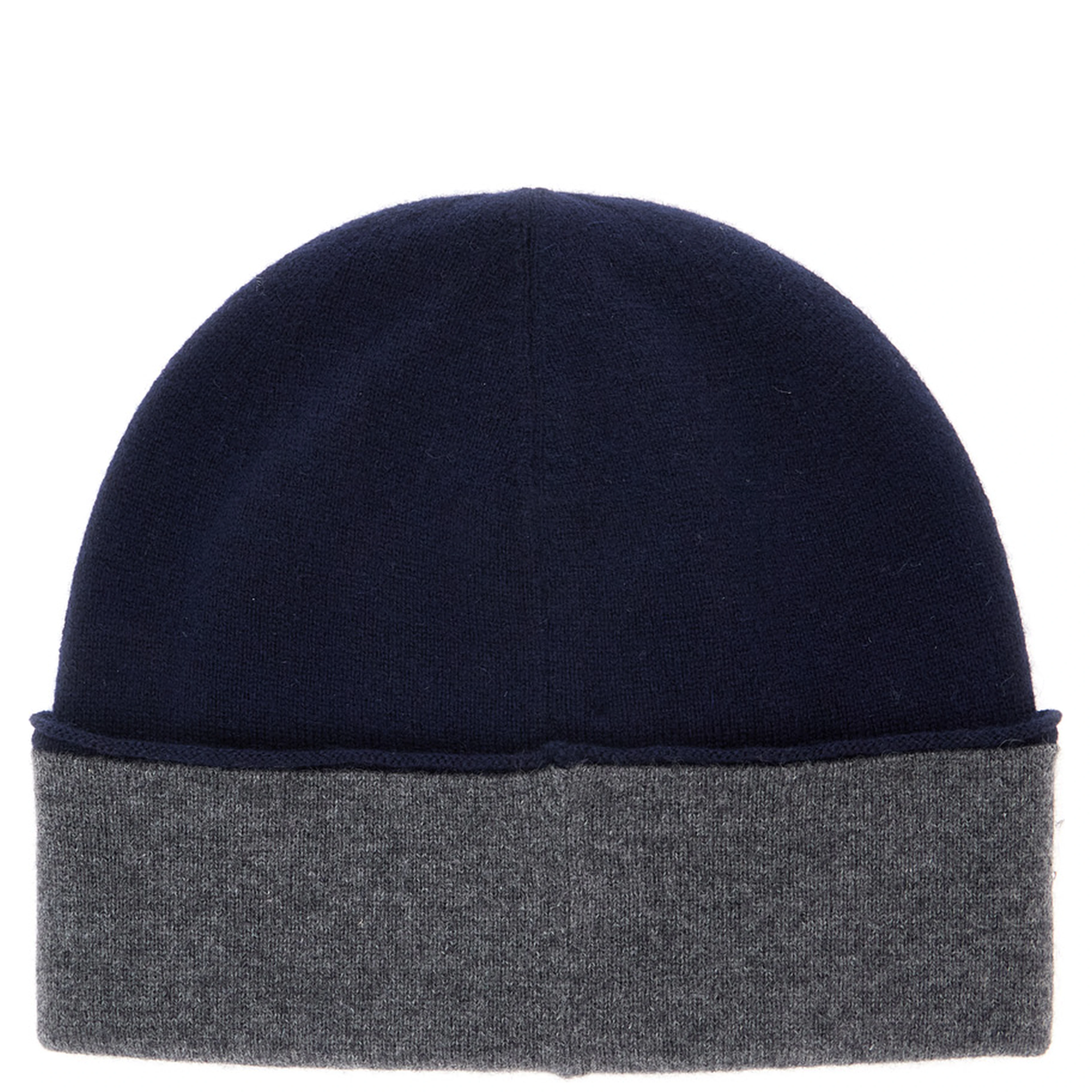 Double beanie with 100% wool and blue unisex