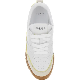 White Low Top Sneaker with Logo Lettering on the Back and Logo Patch on the Tongue in Leather for Men