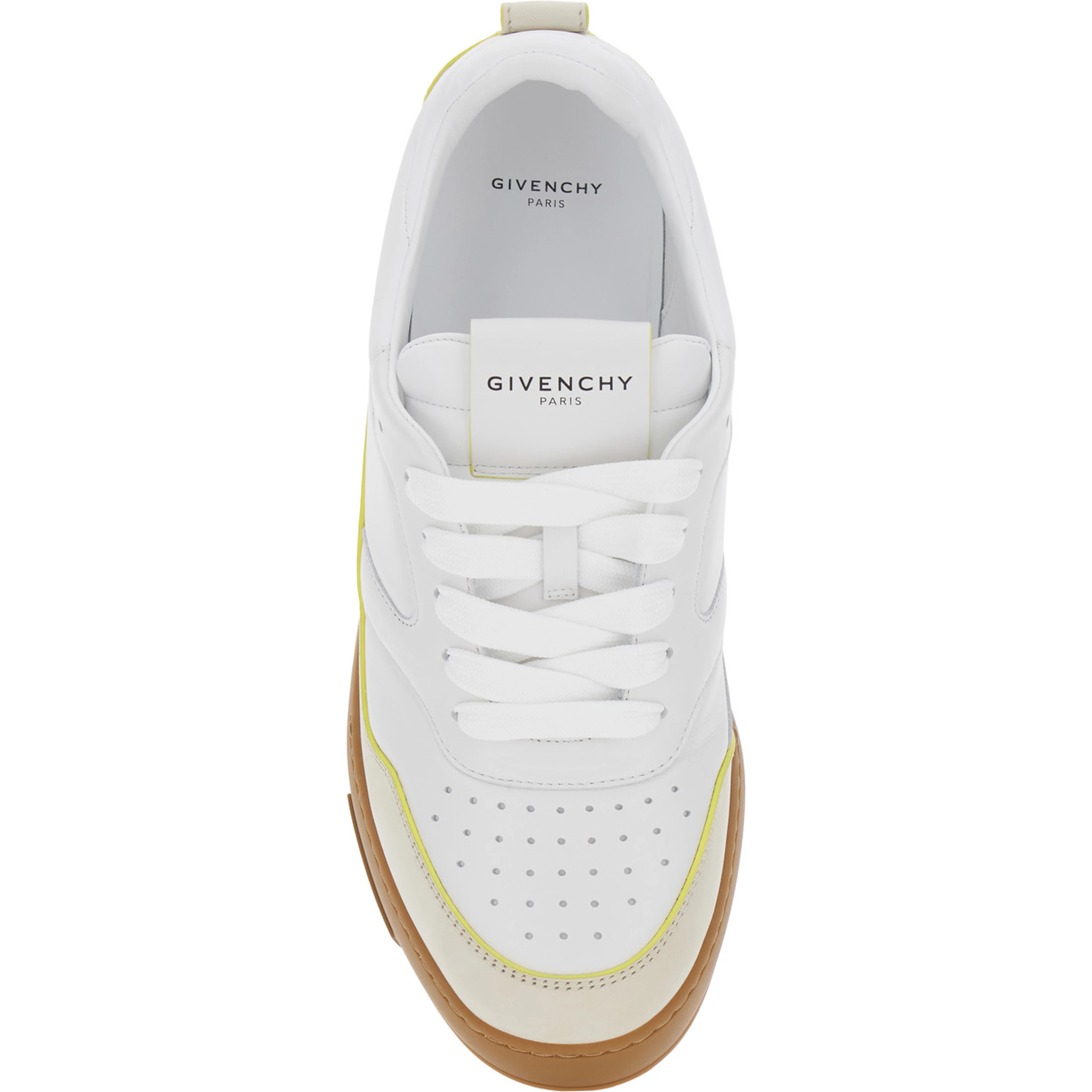 White Low Top Sneaker with Logo Lettering on the Back and Logo Patch on the Tongue in Leather for Men