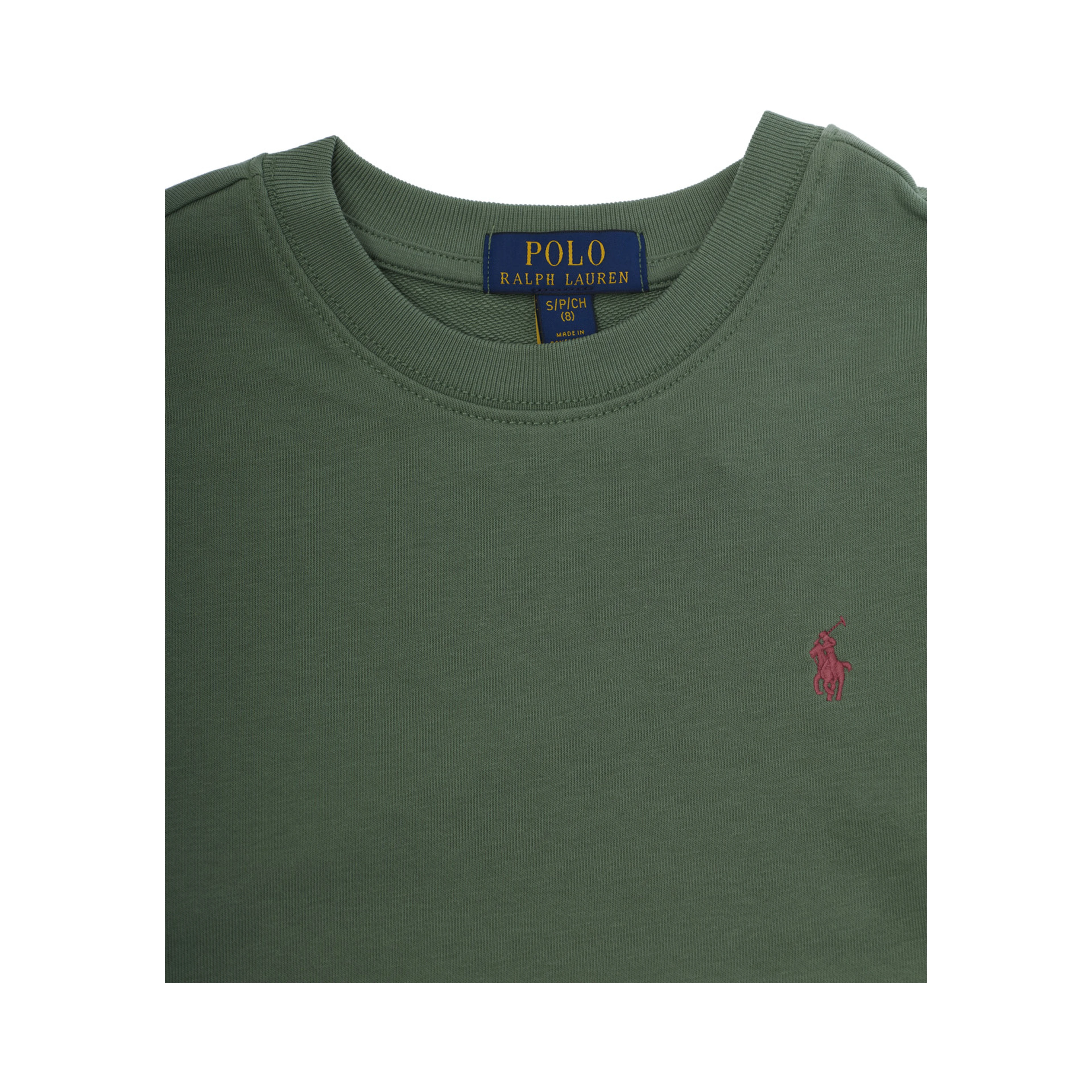 Green Sweatshirt with Pony on the front and long sleeves in cotton Boy