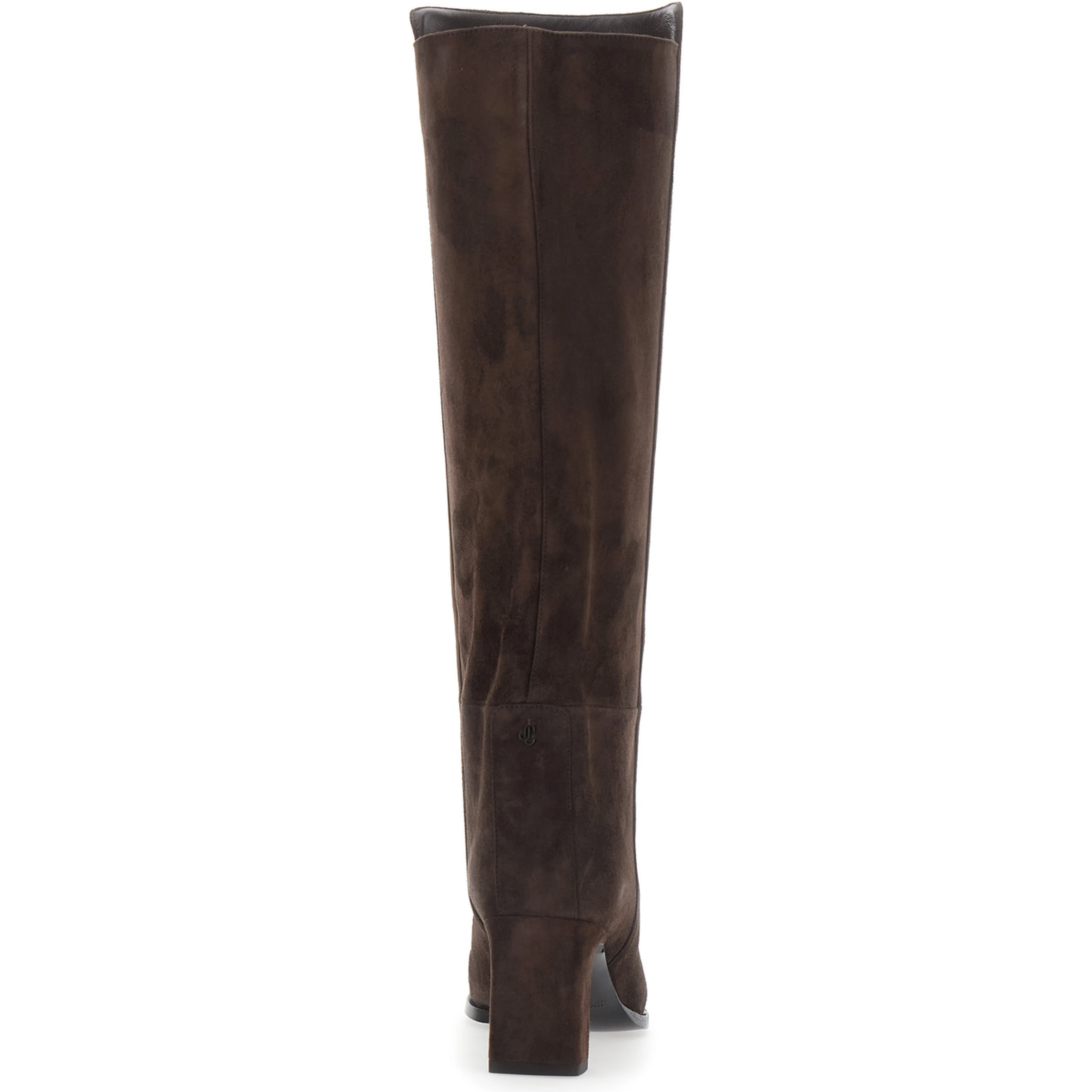Caly Brown Knee-High Boots with Round Toe and Medium Heel in Suede for Women