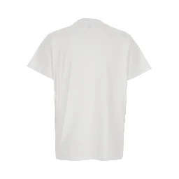 White Crew neck T-shirt with large logo lettering print and strawberries on the front in cotton for women