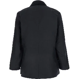 Ashby blue Jacket with classic collar and side pockets in waxed cotton for men