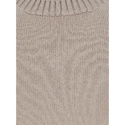 White Crewneck sweater with ribbed finishes in wool and cashmere for men