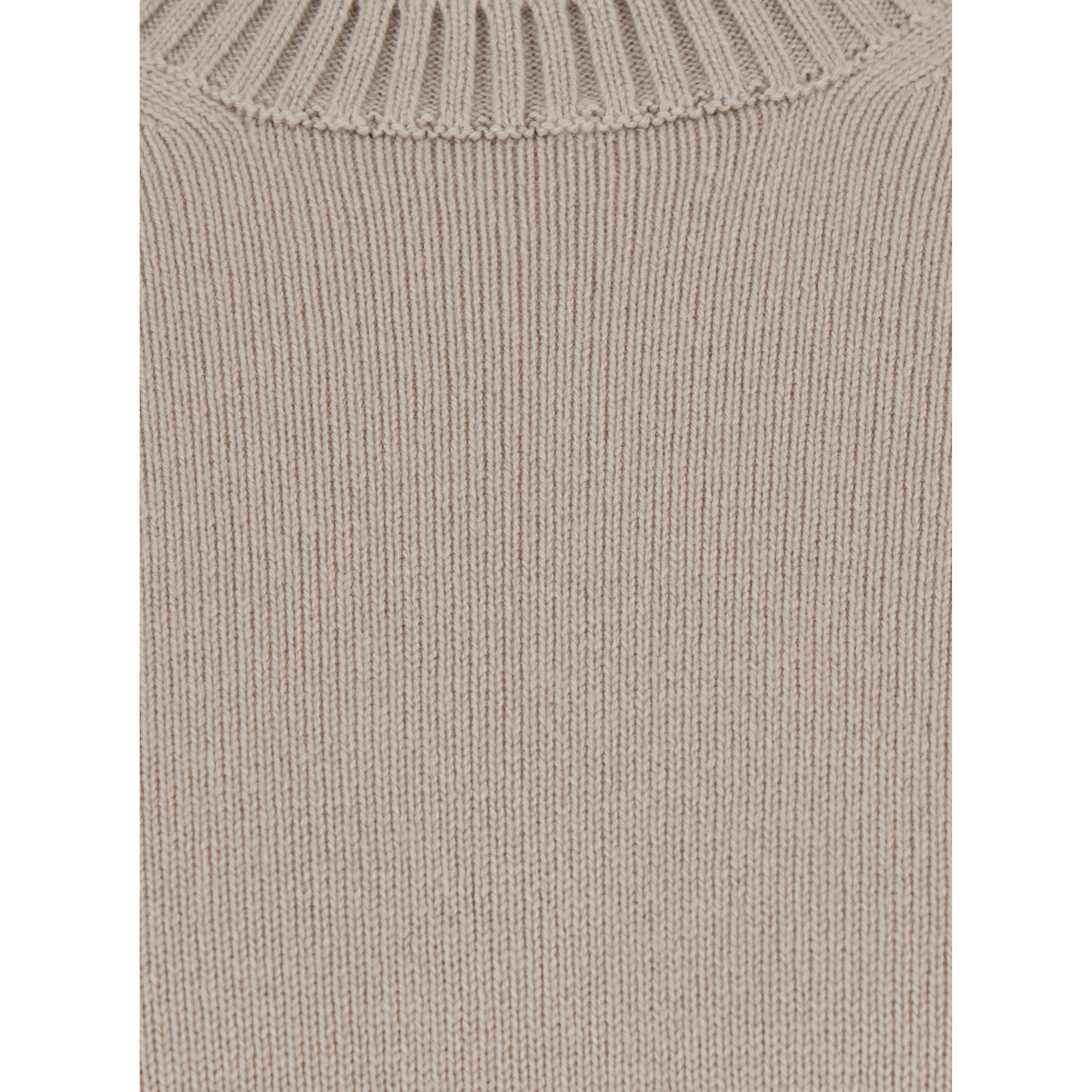 White Crewneck sweater with ribbed finishes in wool and cashmere for men