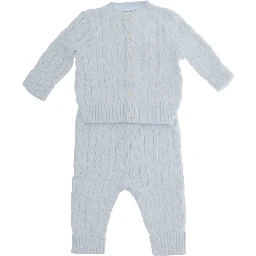 Sweater and pants set with contrast details and cotton, light blue, boy