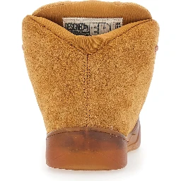 Mid Vamp Brown sneakers with front laces in suede for men