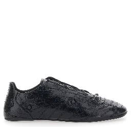 City black Sneakers with all-over applied studs in leather for men