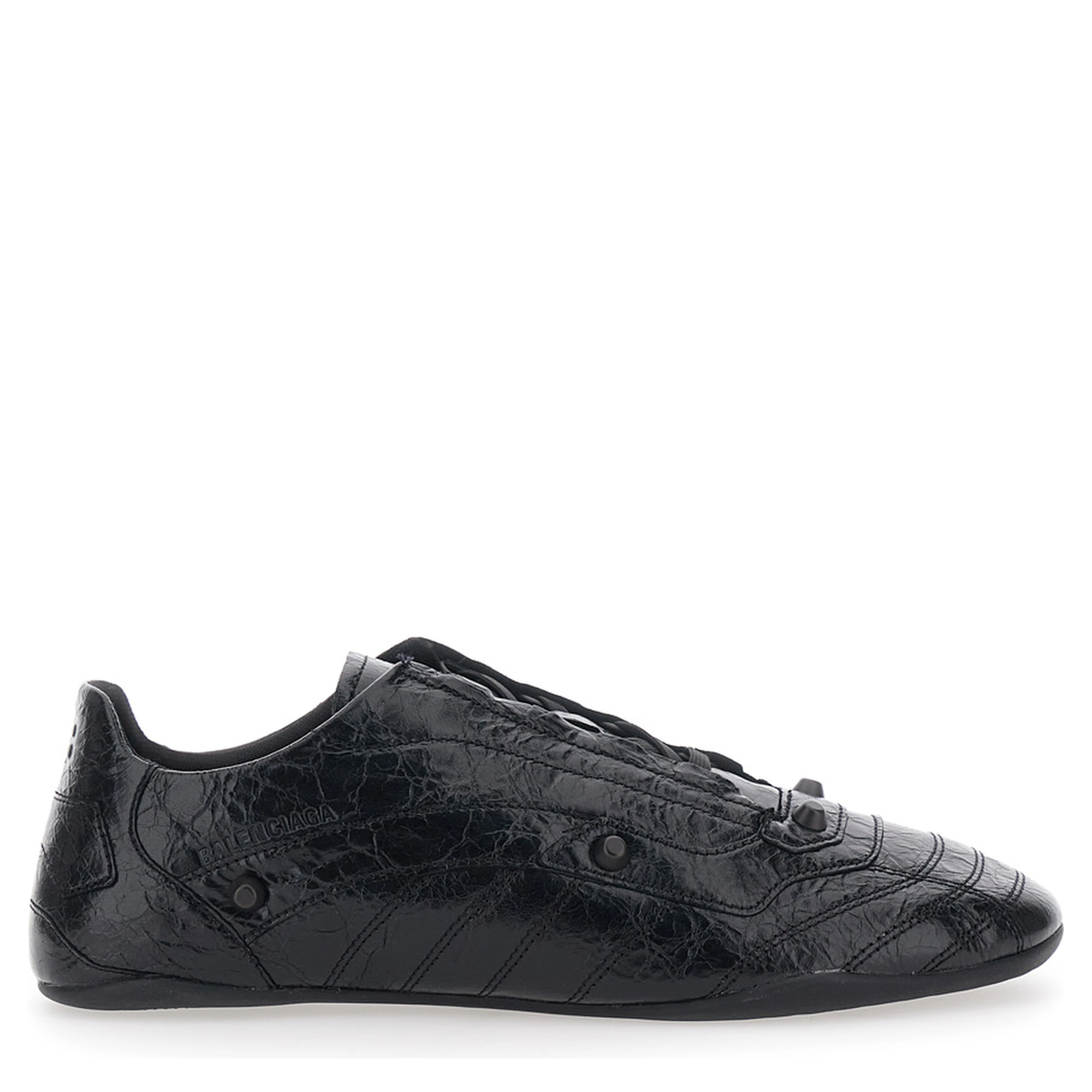 City black Sneakers with all-over applied studs in leather for men