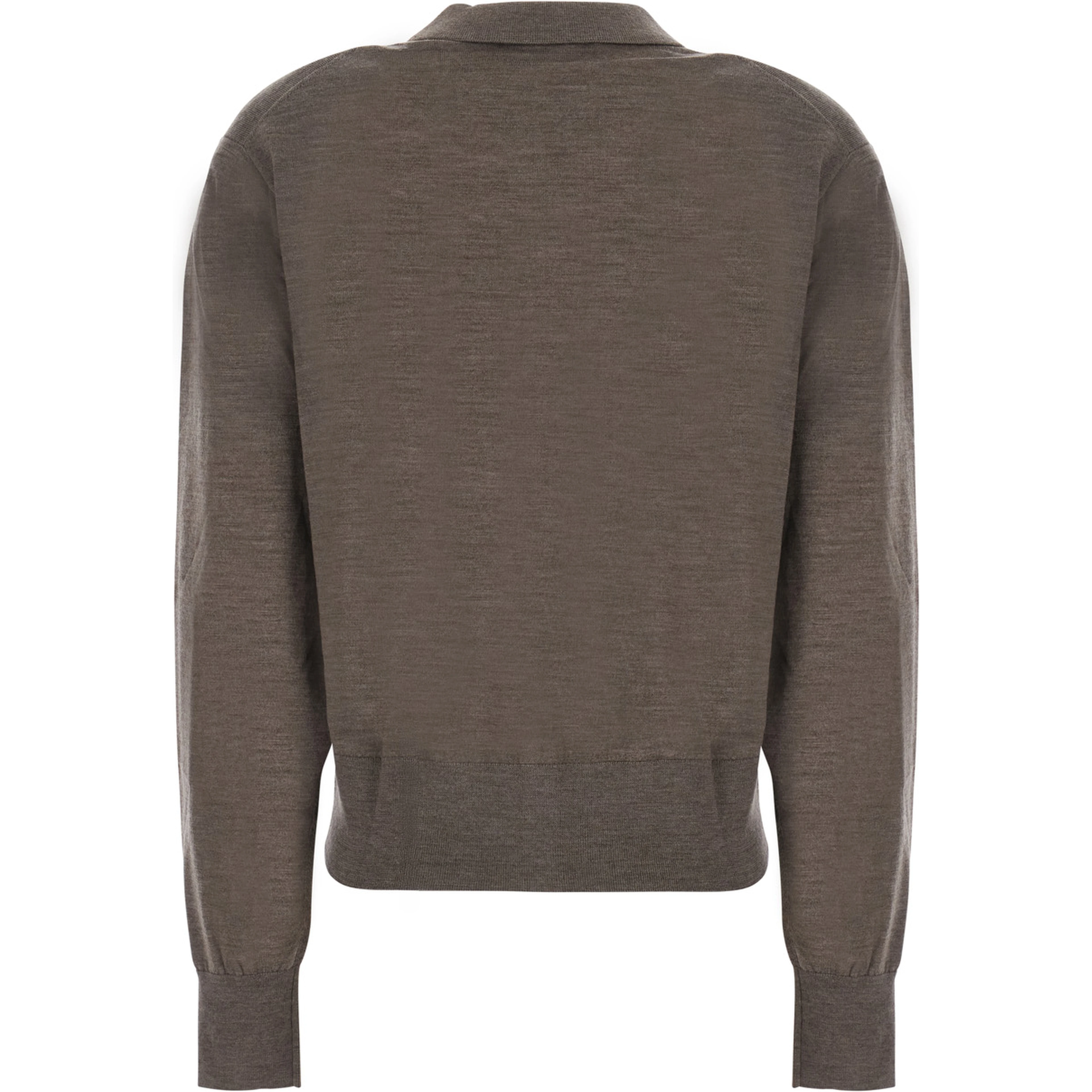 BOSTON brown Cardigan with classic collar and button closure in wool for women