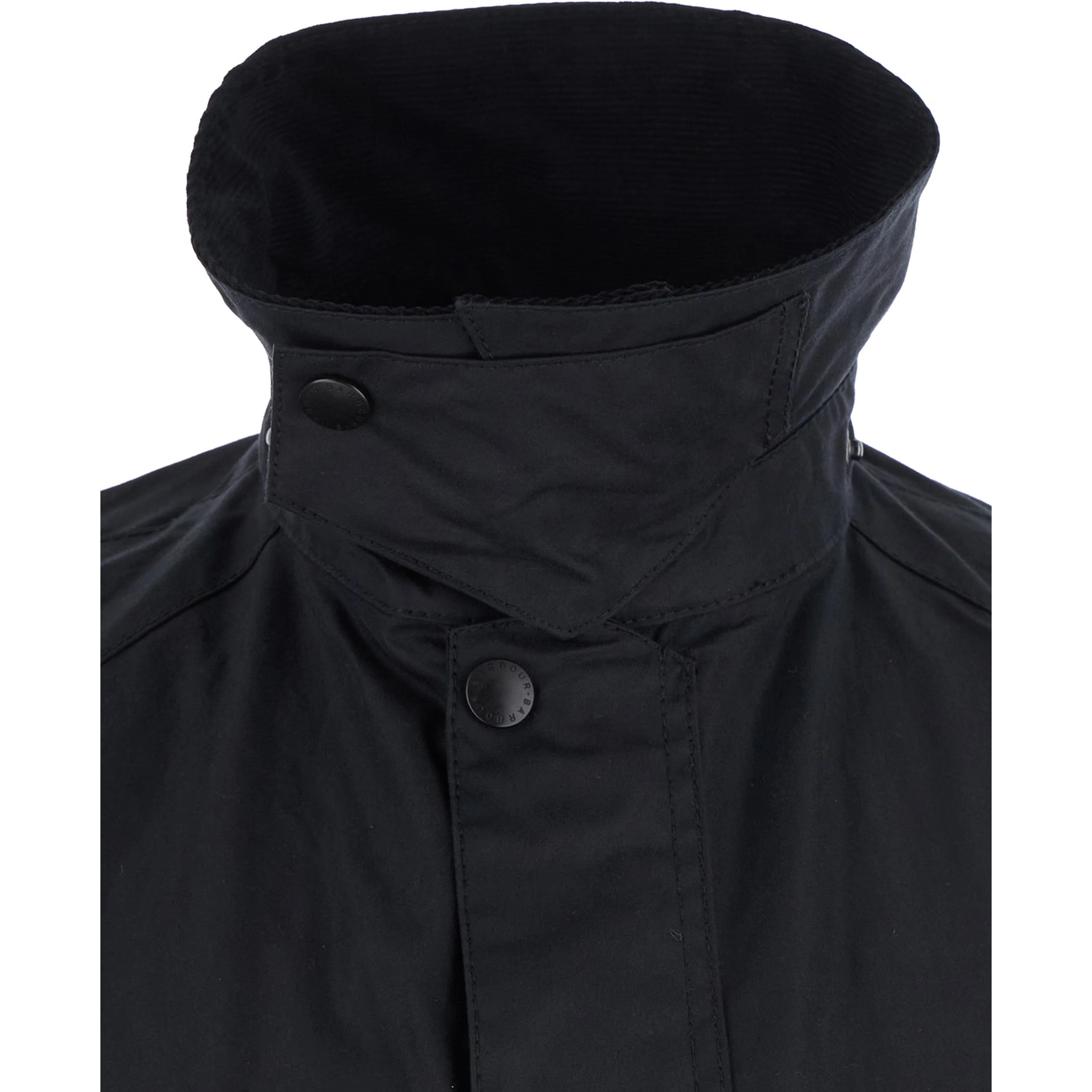 Ashby blue Jacket with classic collar and side pockets in waxed cotton for men