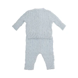 Sweater and pants set with contrast details and cotton, light blue, boy