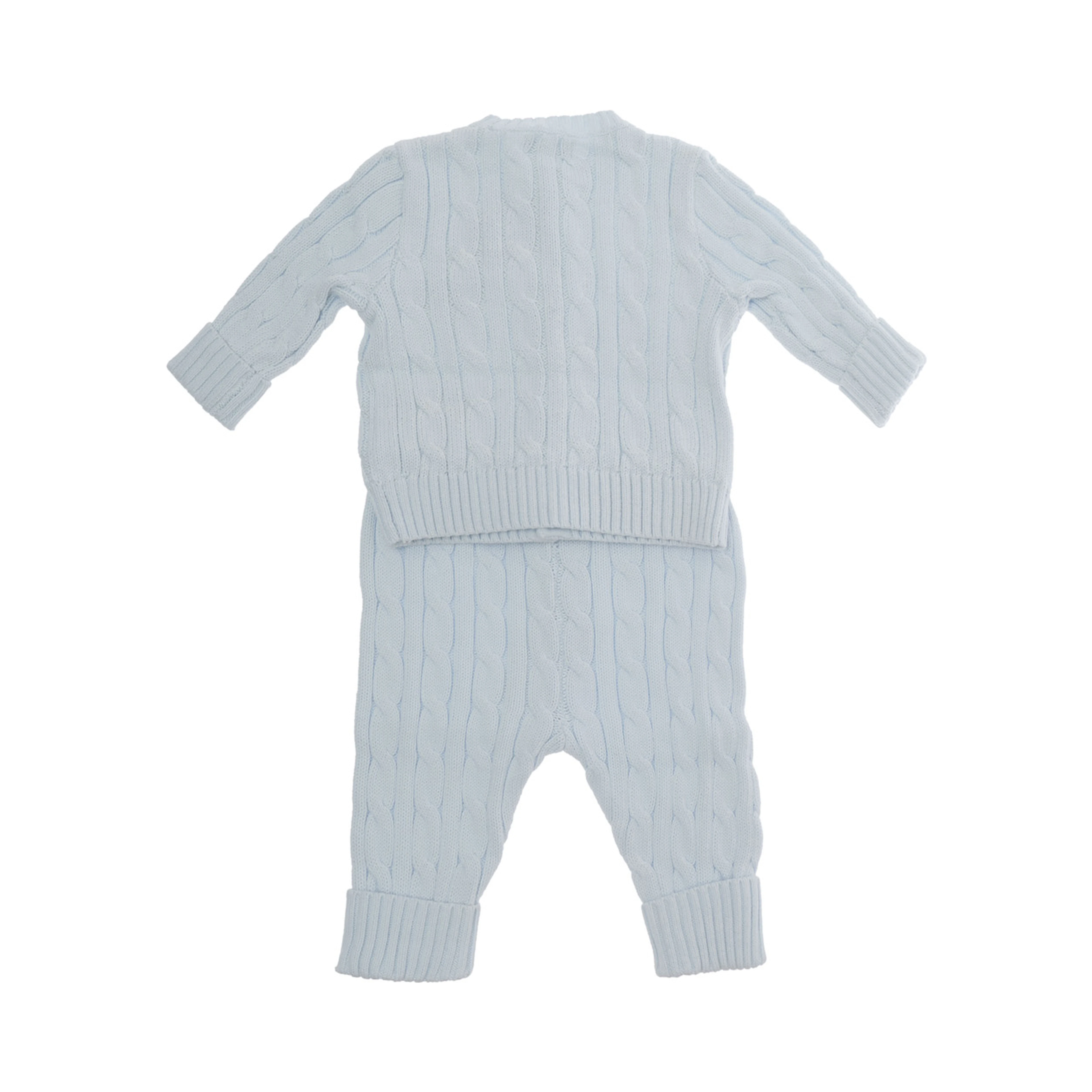 Sweater and pants set with contrast details and cotton, light blue, boy