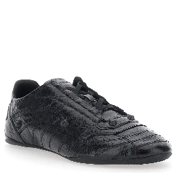 City black Sneakers with all-over applied studs in leather for men