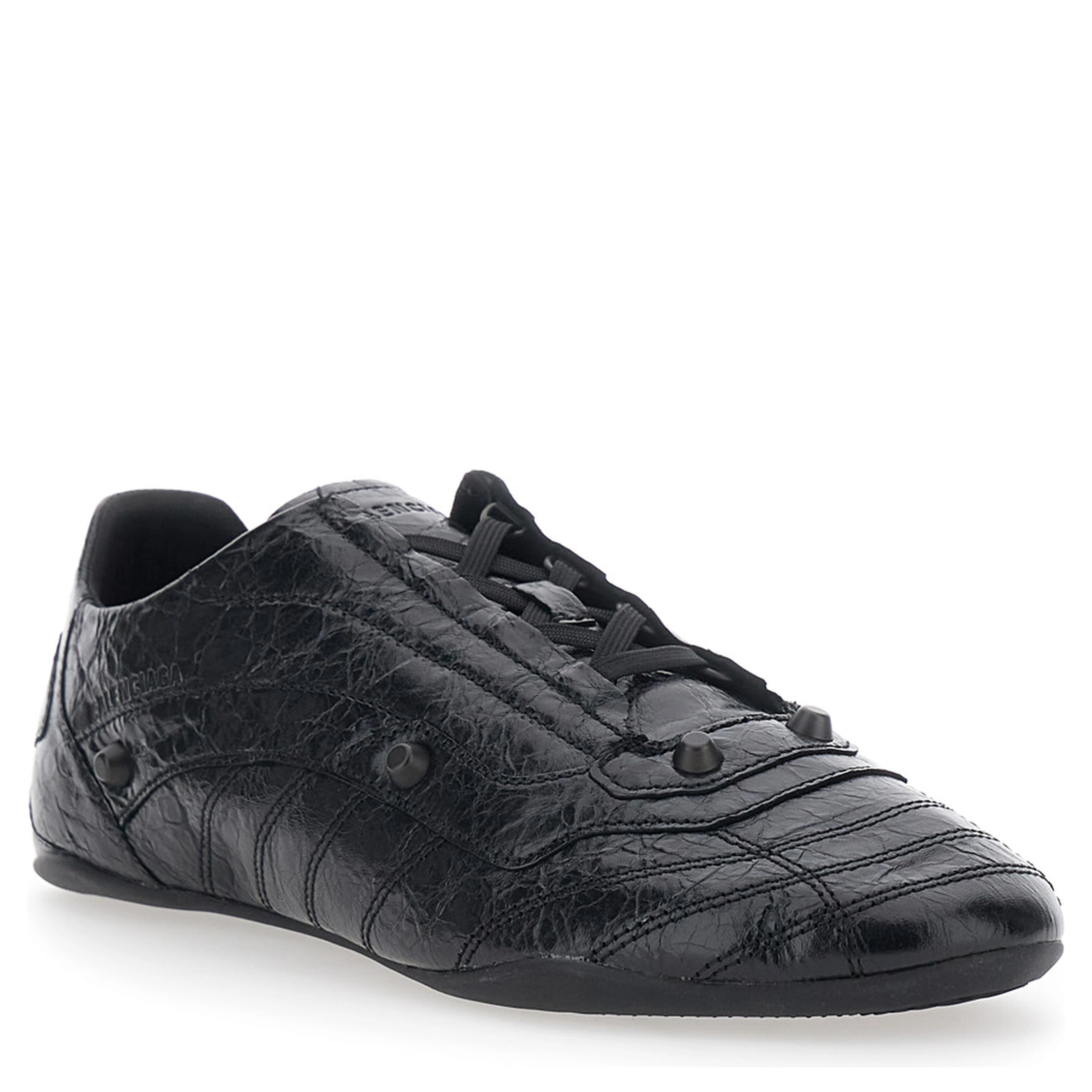 City black Sneakers with all-over applied studs in leather for men