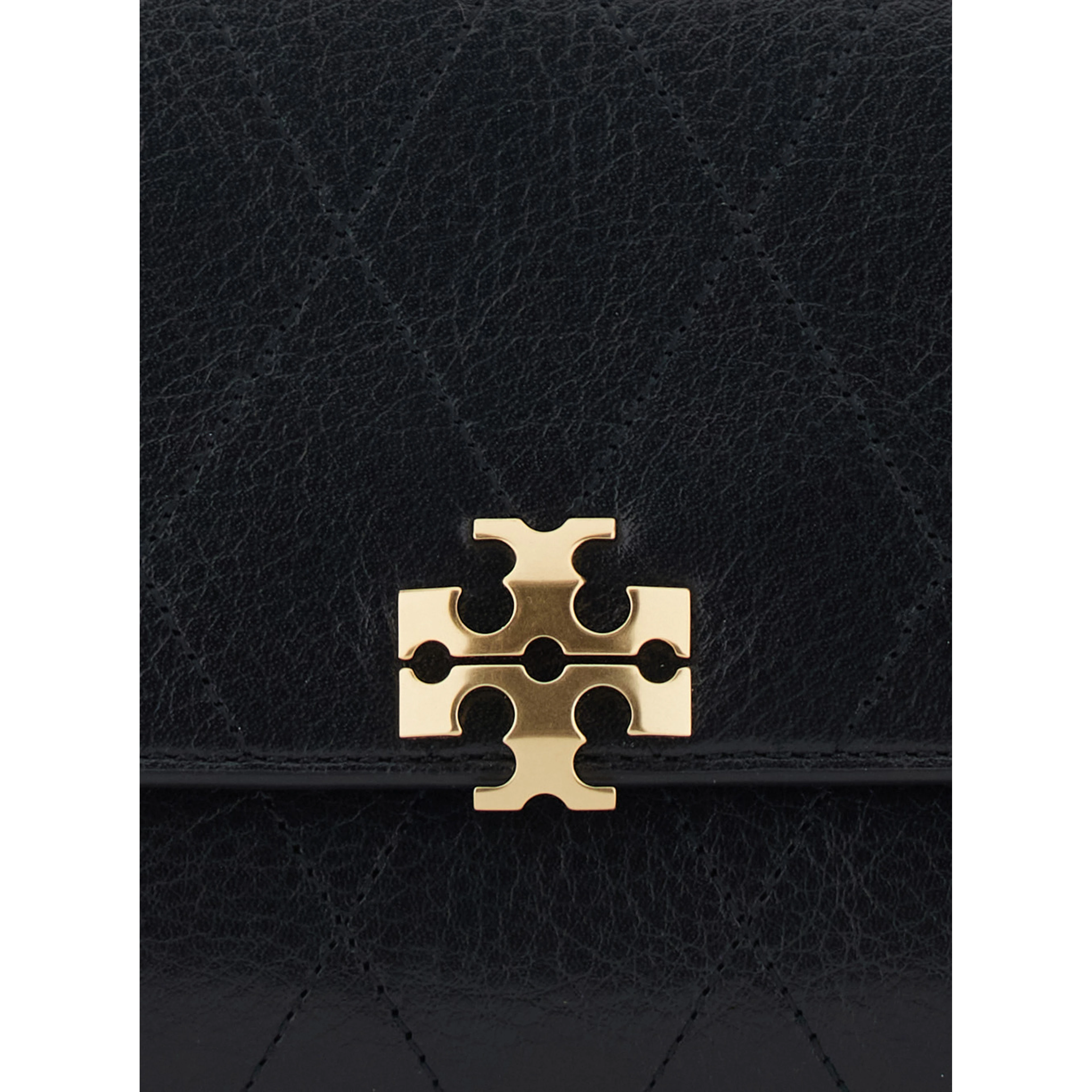 CHARLIE SMALL QUILTED BAG with quilted design and zip closure in Black Cow Leather for Women