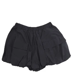 Black Skirt with elasticated waist and patch logo on the back in Tech Fabric Girl