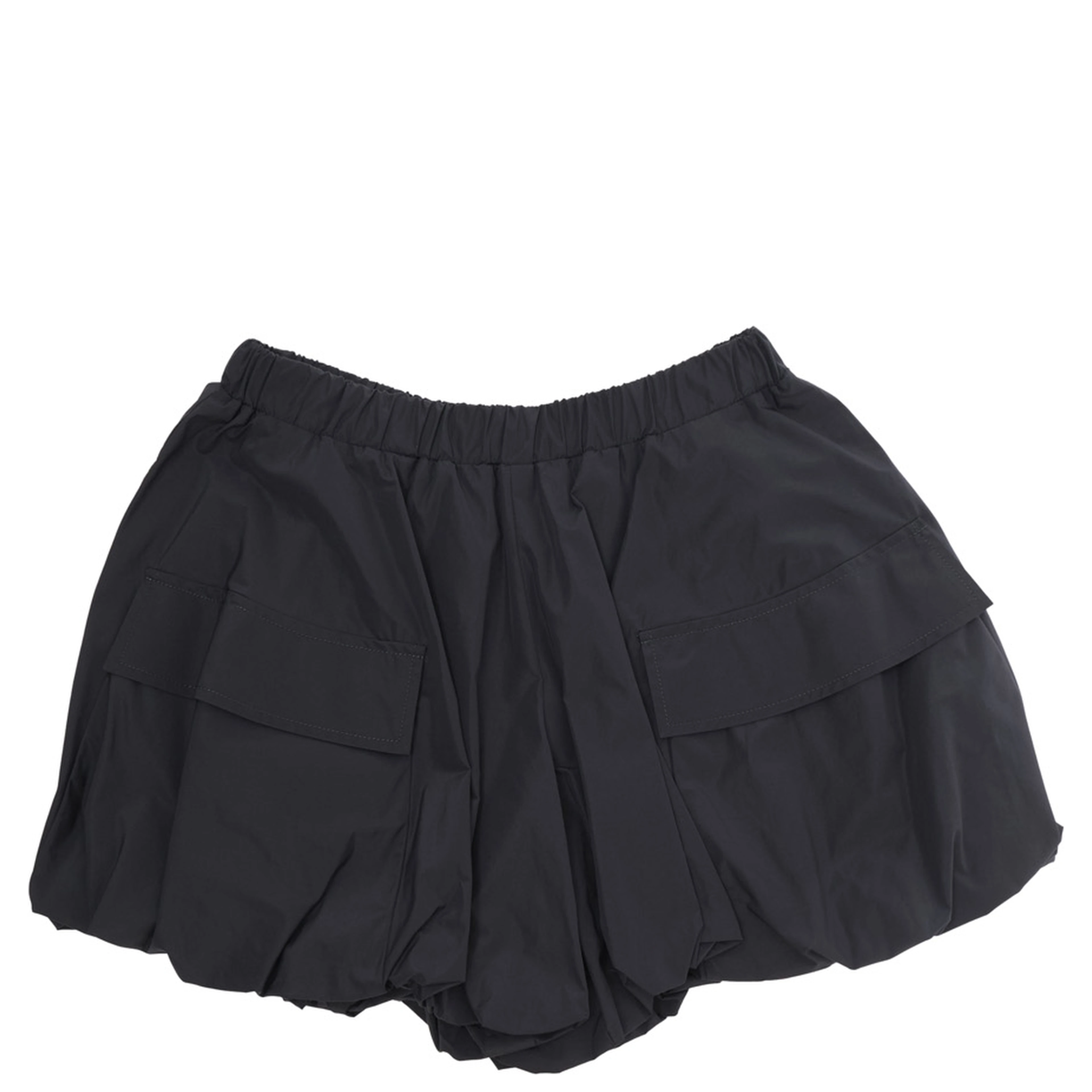 Black Skirt with elasticated waist and patch logo on the back in Tech Fabric Girl