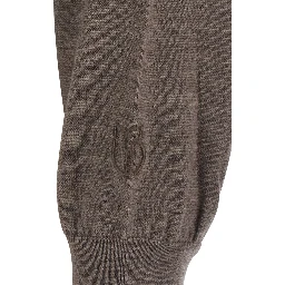 BOSTON brown Cardigan with classic collar and button closure in wool for women