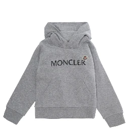Grey Hooded sweatshirt with logo lettering on the front in cotton Boy