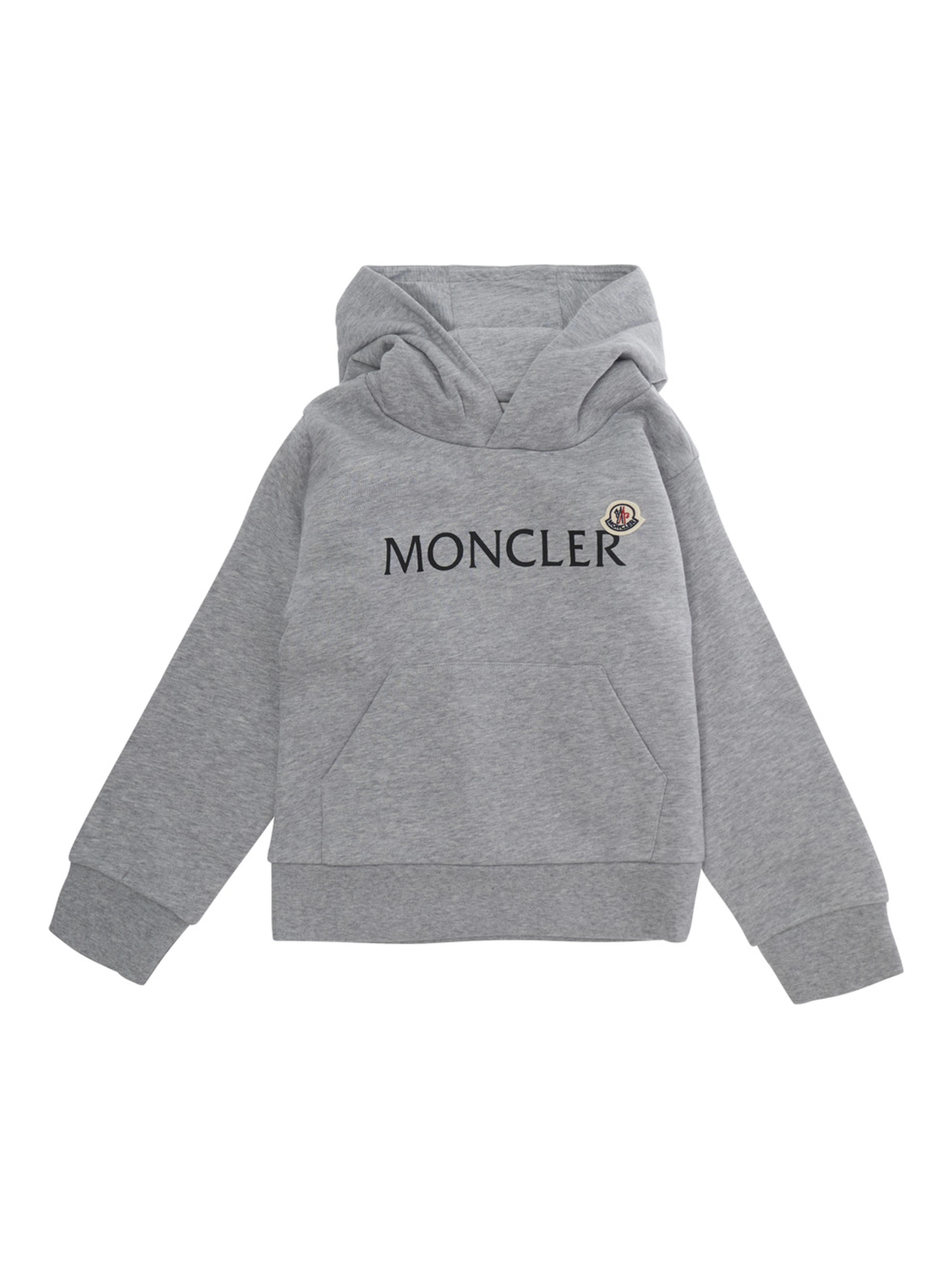 Grey Hooded sweatshirt with logo lettering on the front in cotton Boy