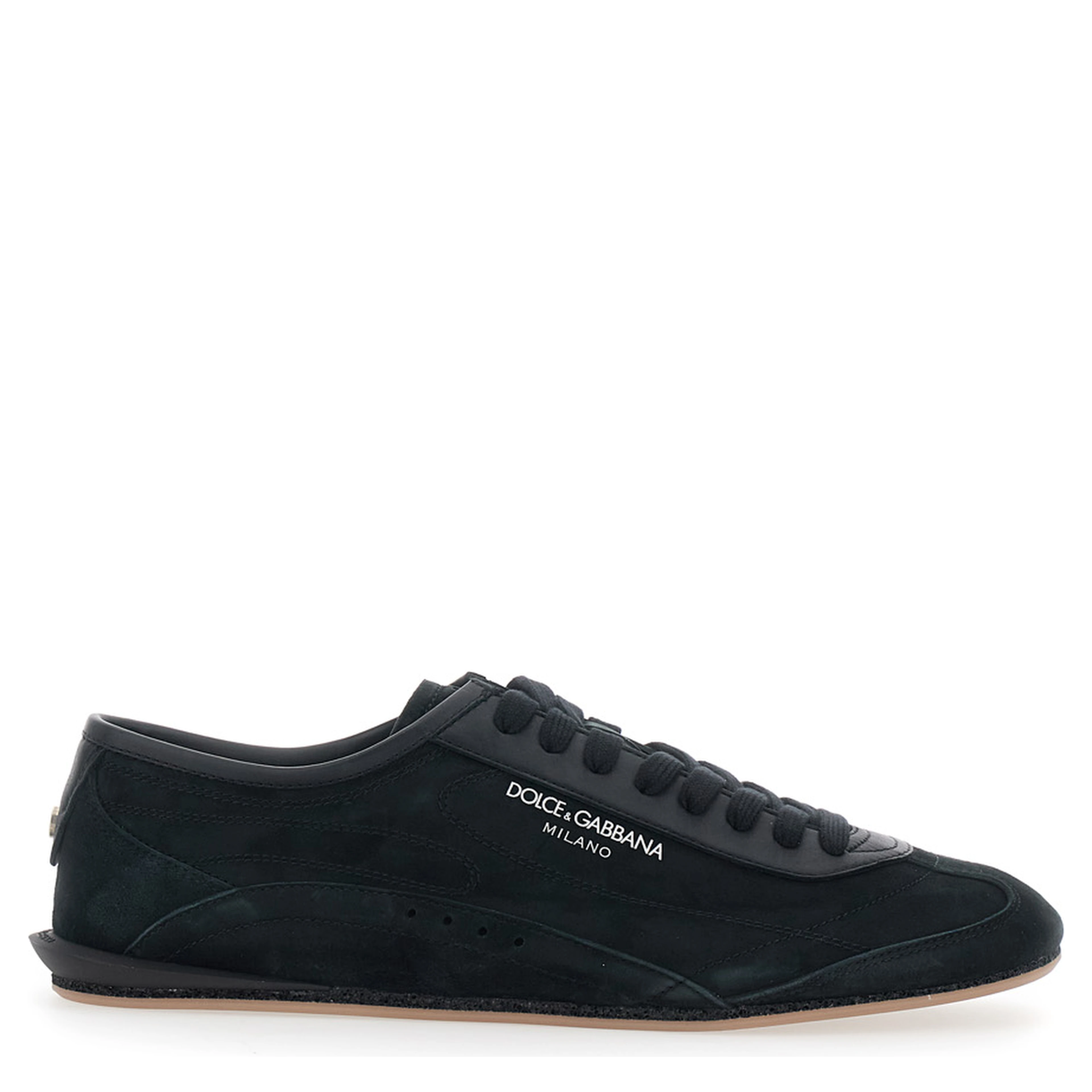 Gimondi Plus Black Sneakers with logo patch on the side in suede for men