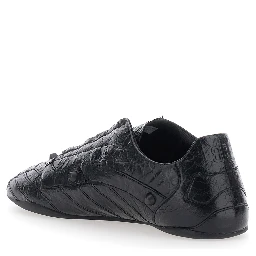 City black Sneakers with all-over applied studs in leather for men