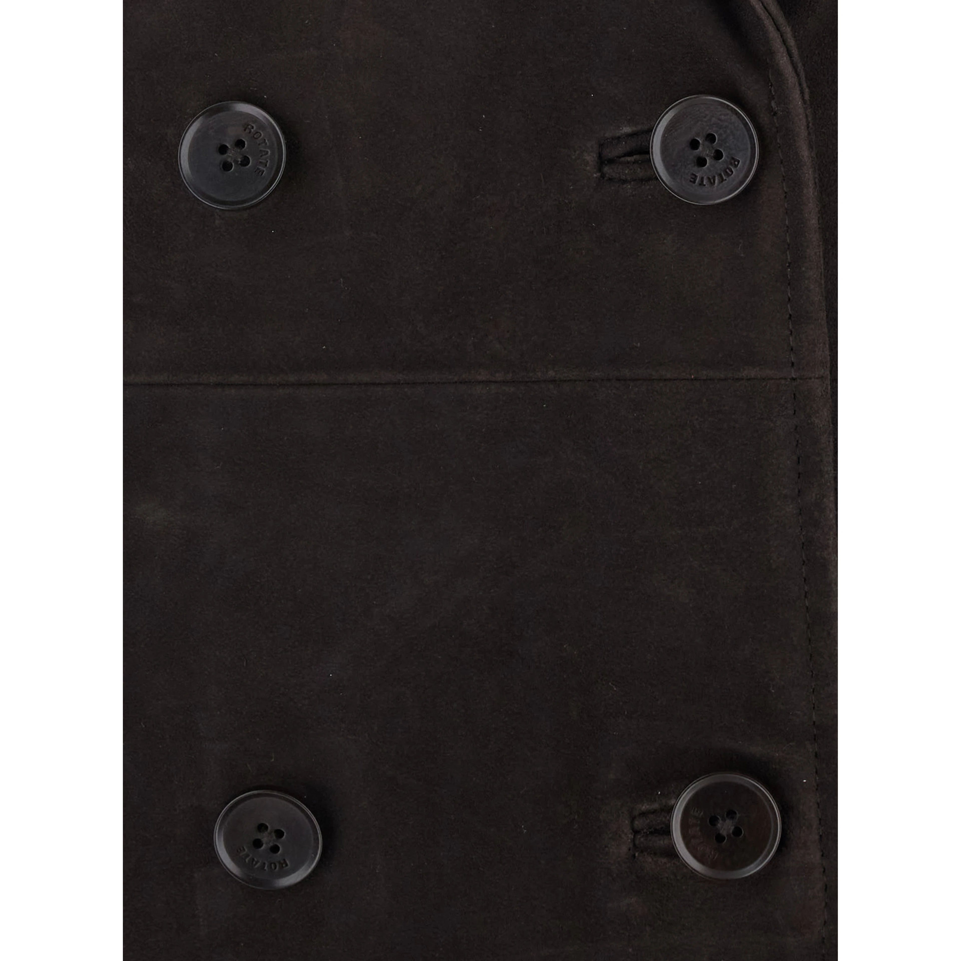 brown Double-breasted coat with wide lapels in suede woman