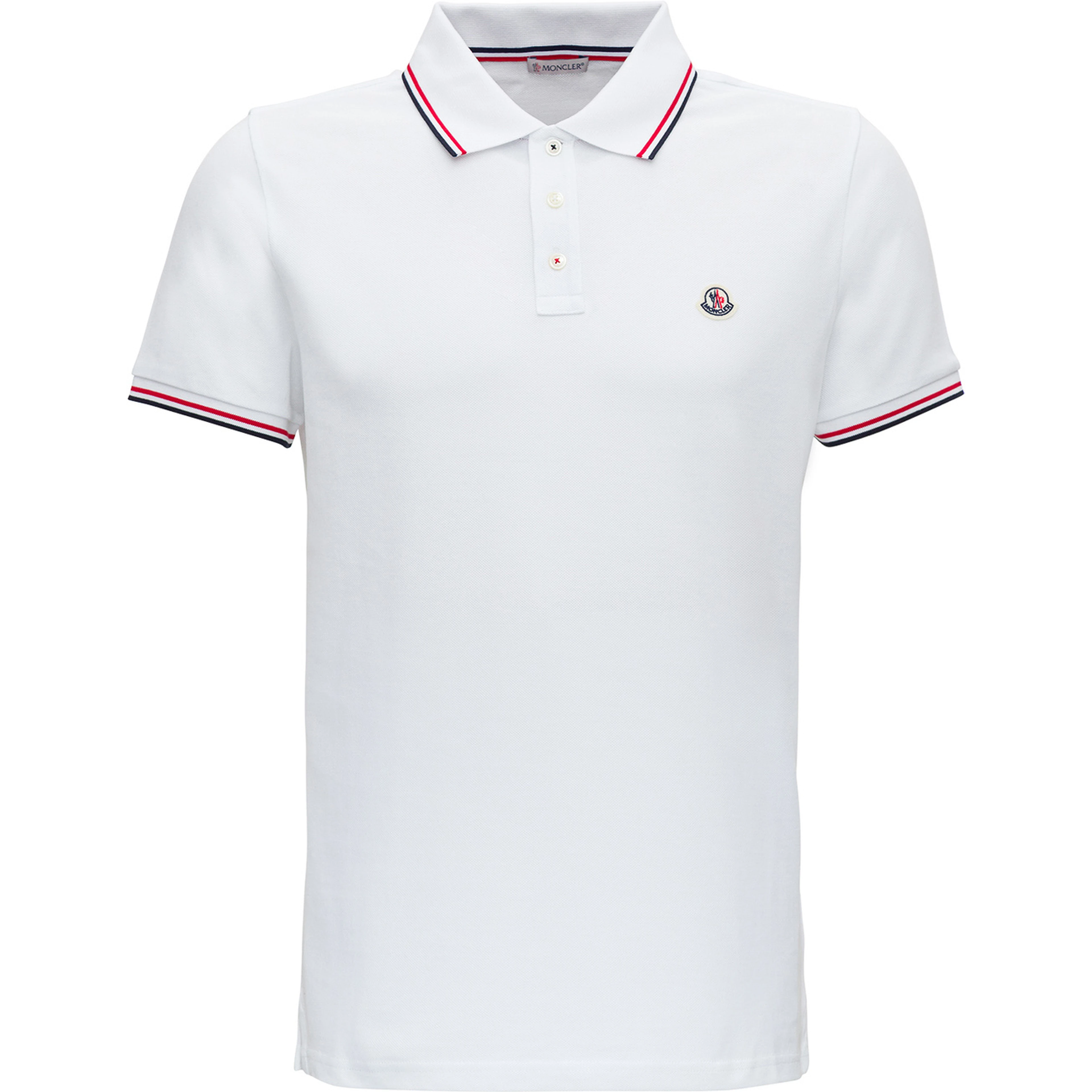 White Polo Shirt with Classic Collar and Logo Embroidery on the Front in Cotton Man