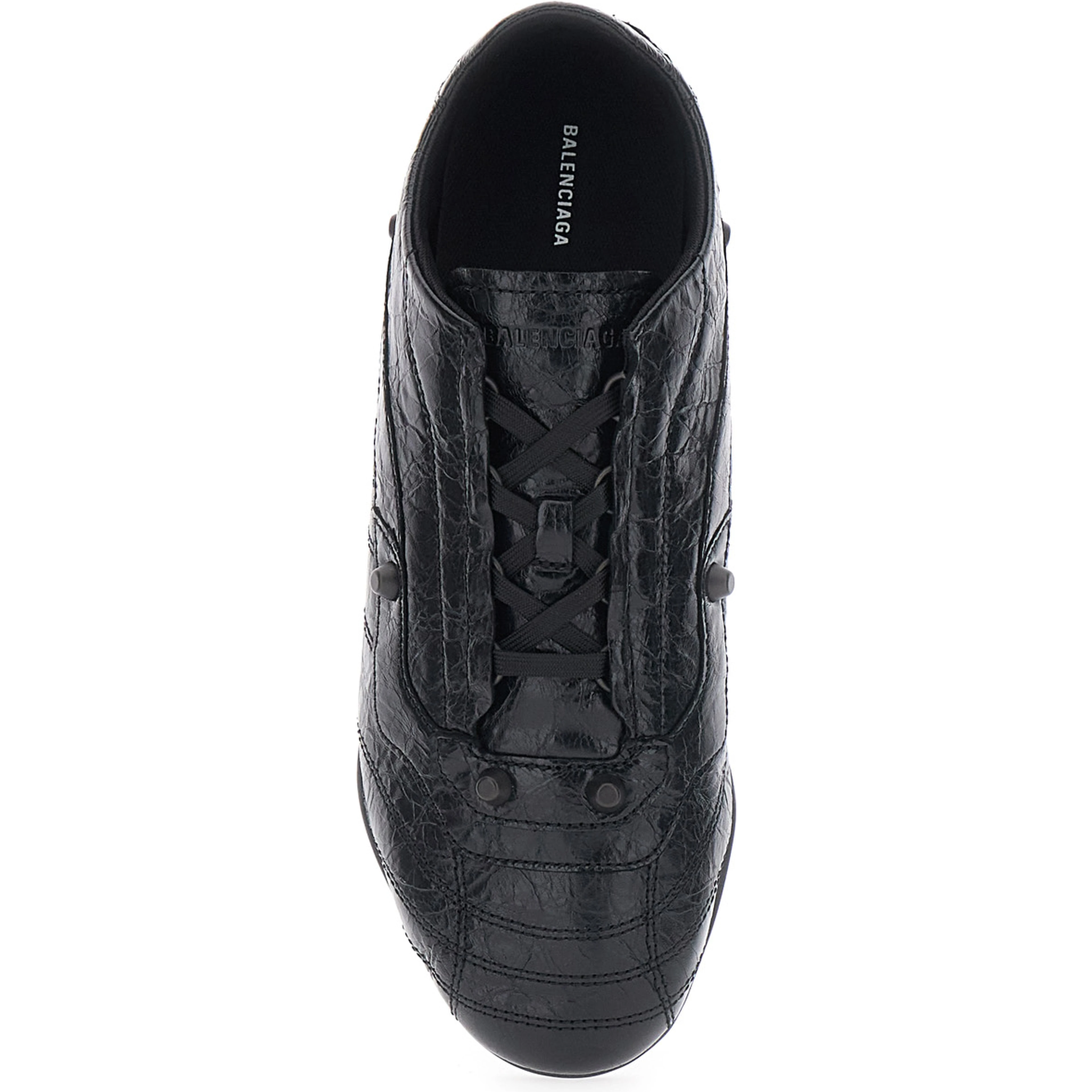 City black Sneakers with all-over applied studs in leather for men