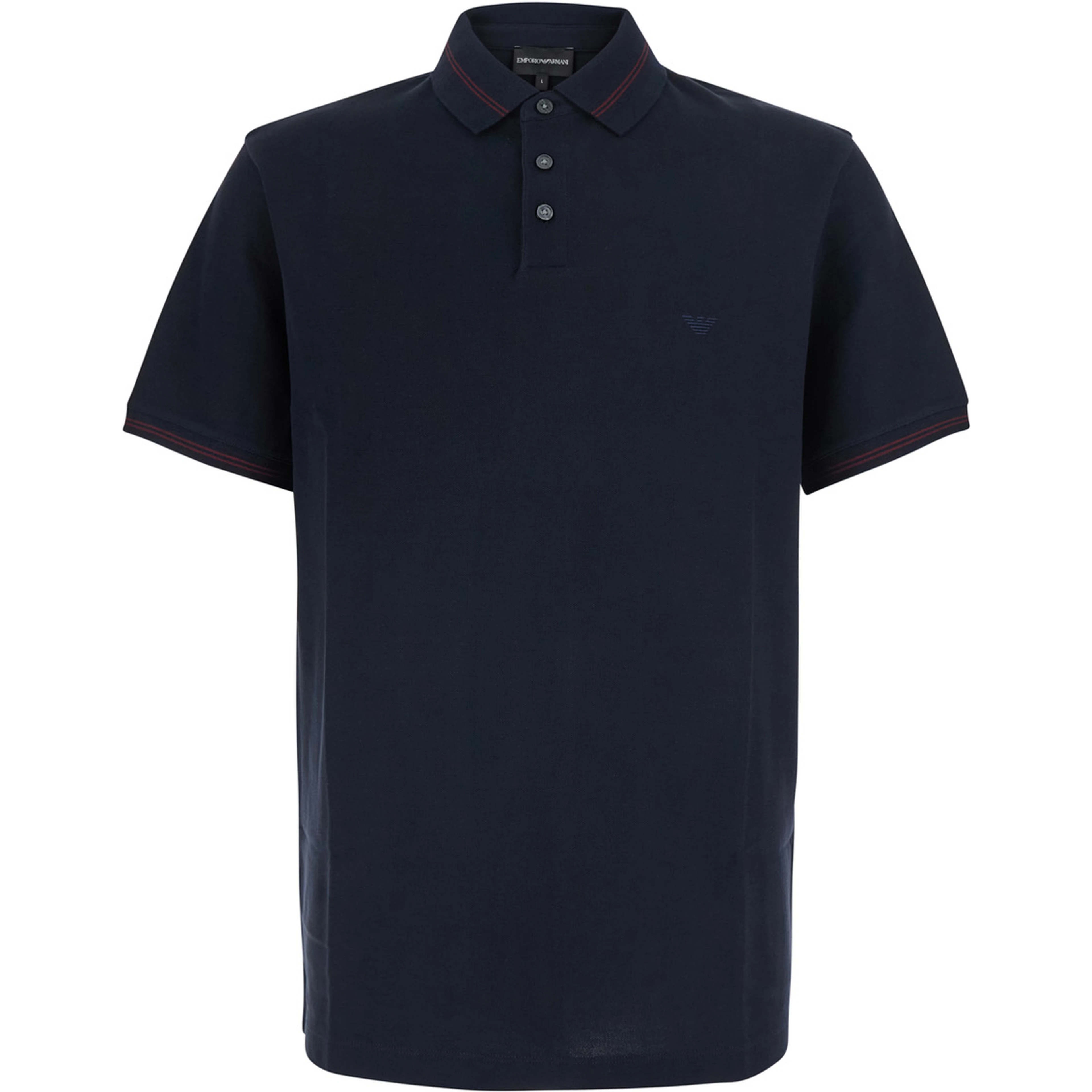 Blue Polo Shirt with Collar and Short Sleeves in Cotton for Men