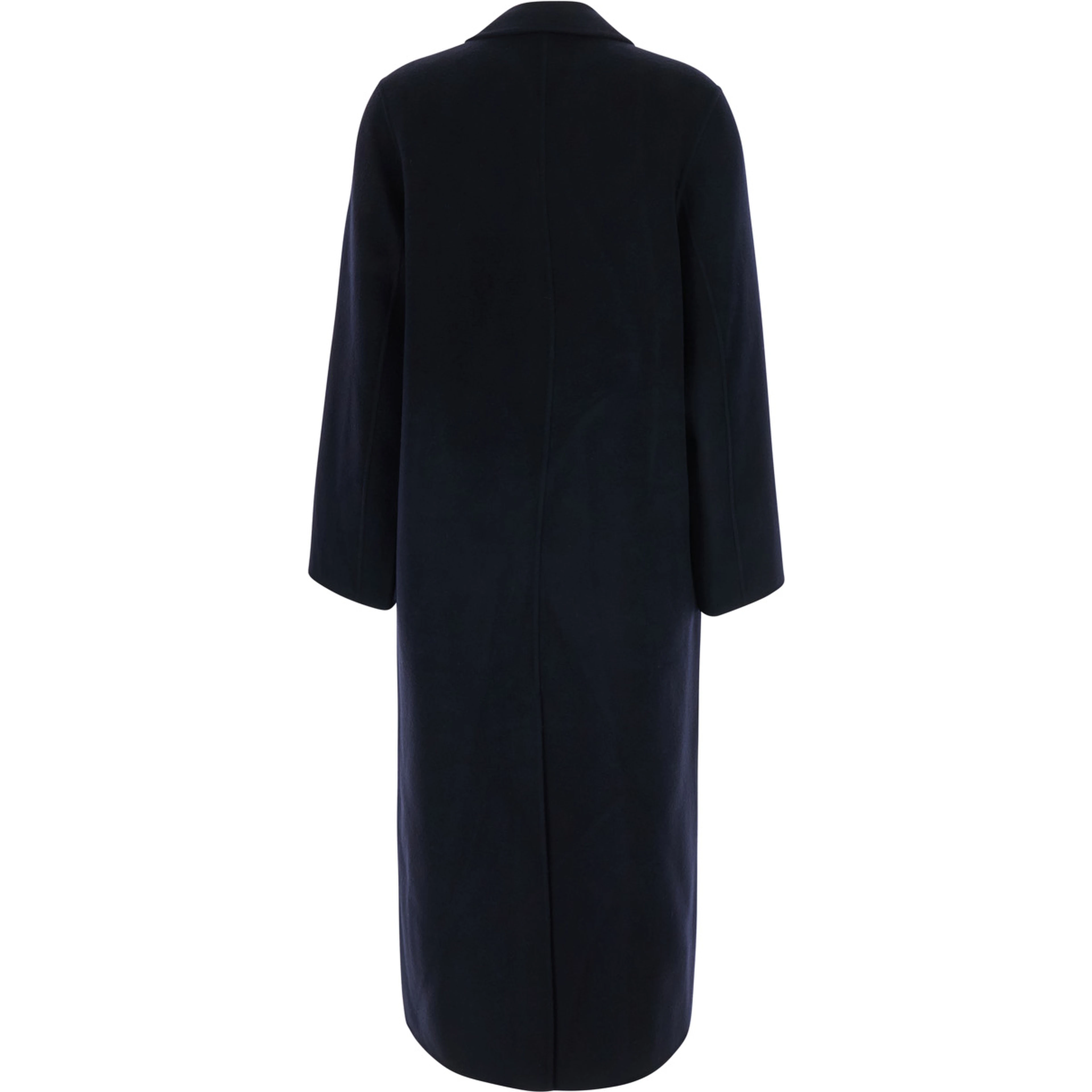 Clara Blue Double-breasted coat with Notched revers and long sleeves in Wool Woman