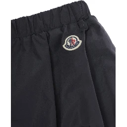 Black Skirt with elasticated waist and patch logo on the back in Tech Fabric Girl