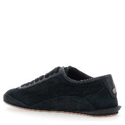 Gimondi Plus Black Sneakers with logo patch on the side in suede for men