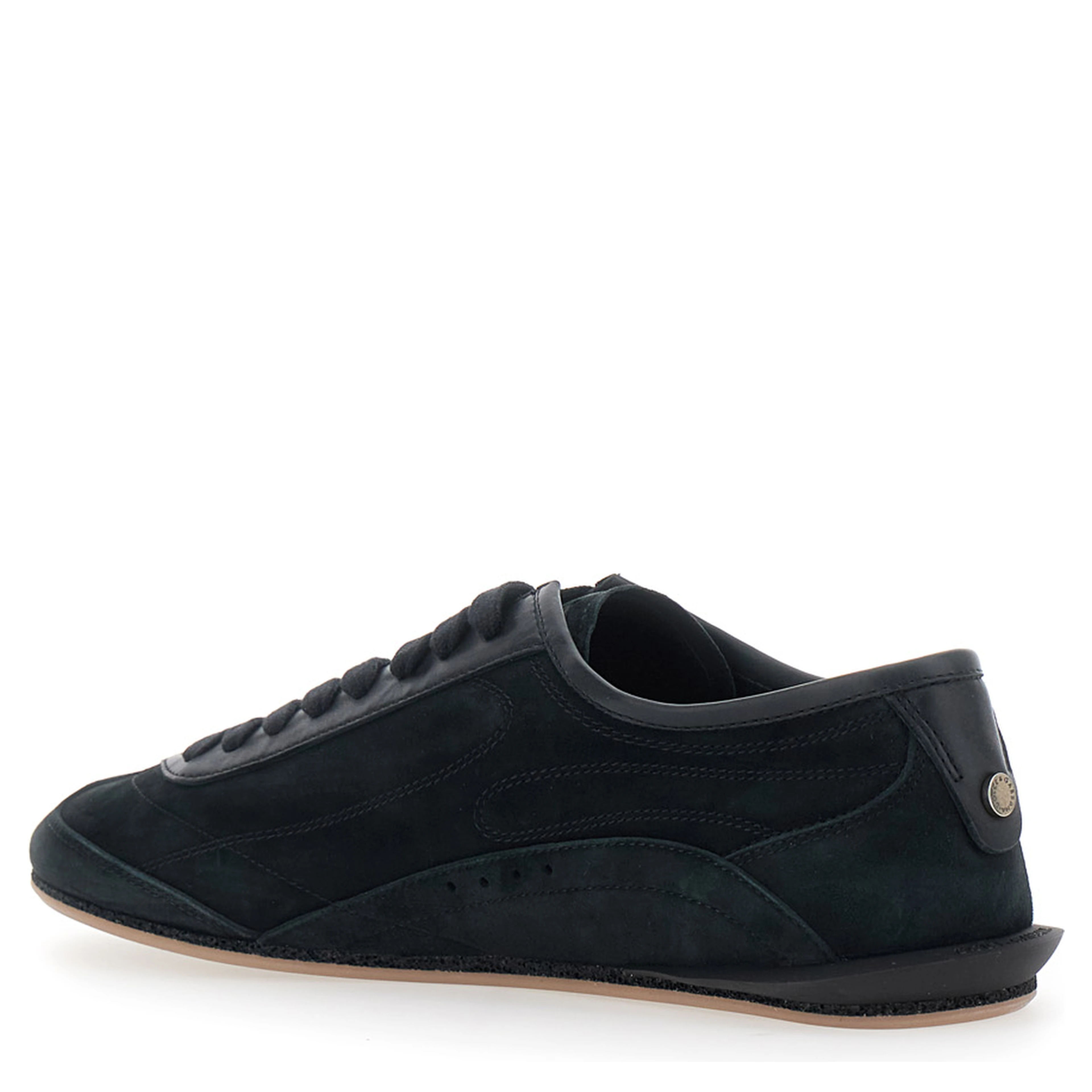 Gimondi Plus Black Sneakers with logo patch on the side in suede for men
