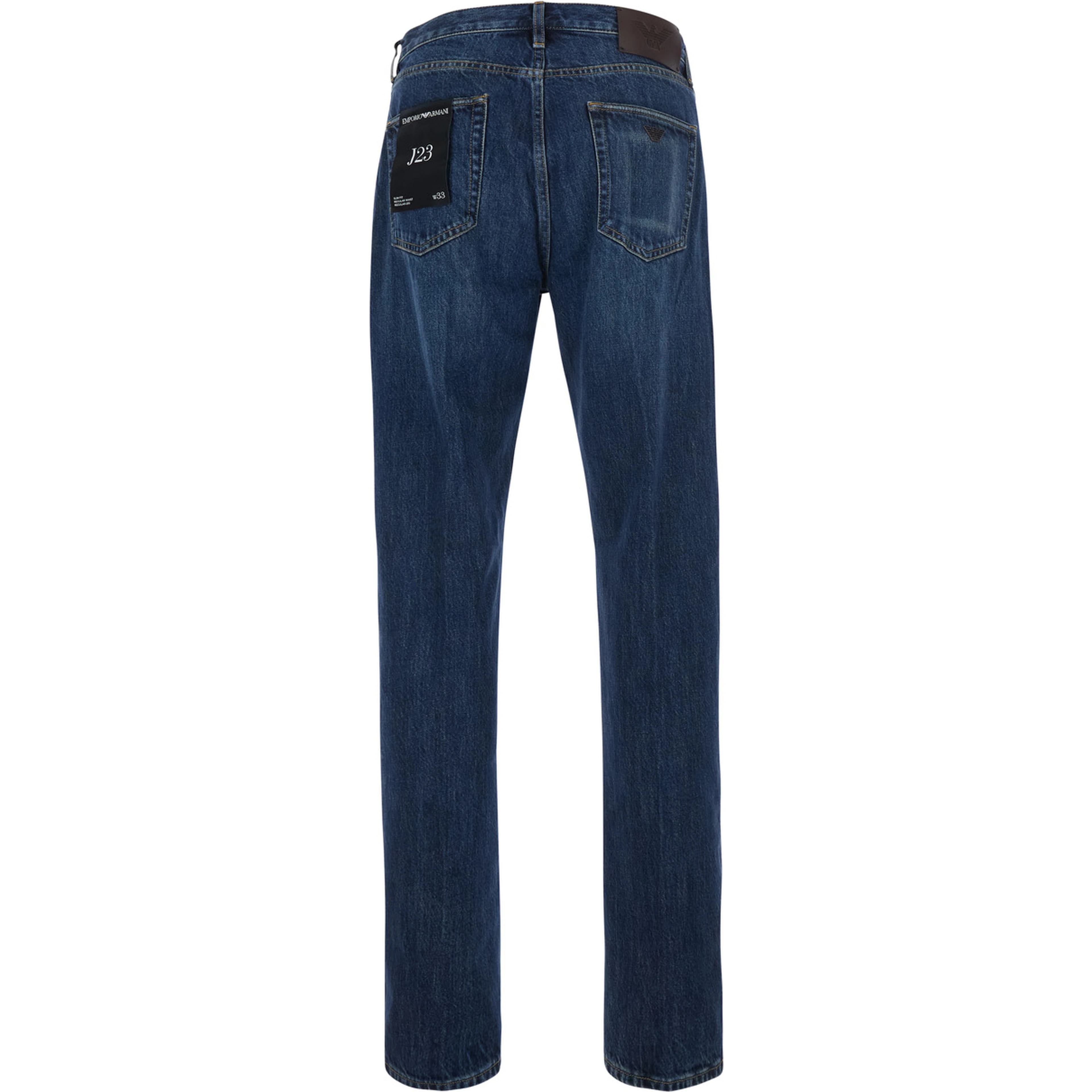 Blue Jeans with logo embroidery on the front and logo patch on the back in denim for men