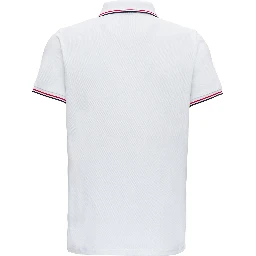 White Polo Shirt with Classic Collar and Logo Embroidery on the Front in Cotton Man