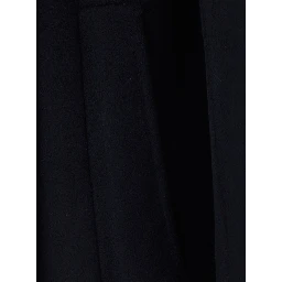 Clara Blue Double-breasted coat with Notched revers and long sleeves in Wool Woman
