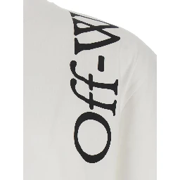 White Crew Neck T-Shirt with Logo lettering in Cotton Men