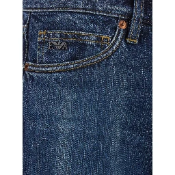 Blue Jeans with logo embroidery on the front and logo patch on the back in denim for men