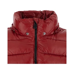 Cosmary red Down jacket with hood and logo patch on the sleeve in Tech Fabric women