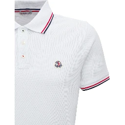 White Polo Shirt with Classic Collar and Logo Embroidery on the Front in Cotton Man