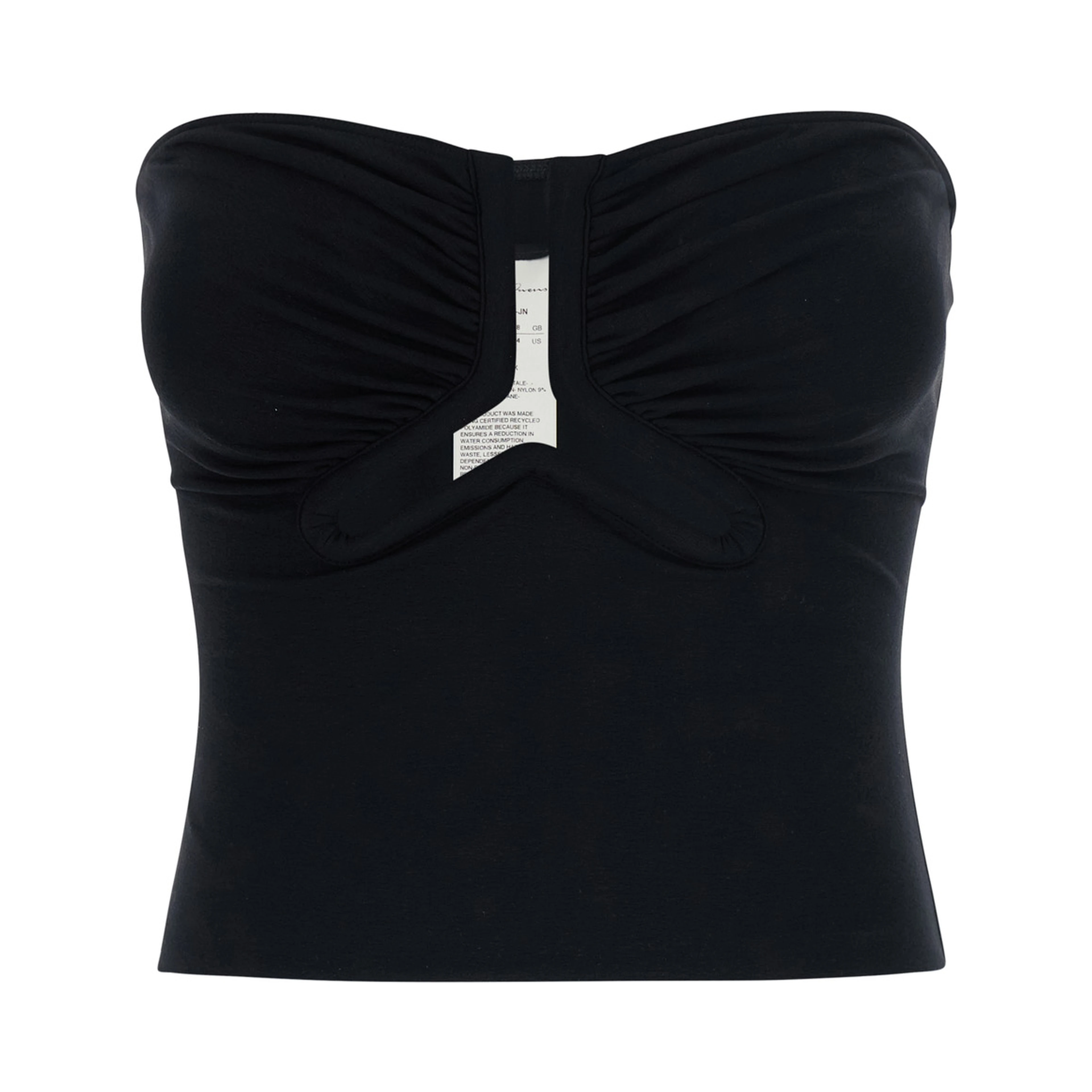 Alannah Black top with corset design and cut-out on the front in cotton blend for women
